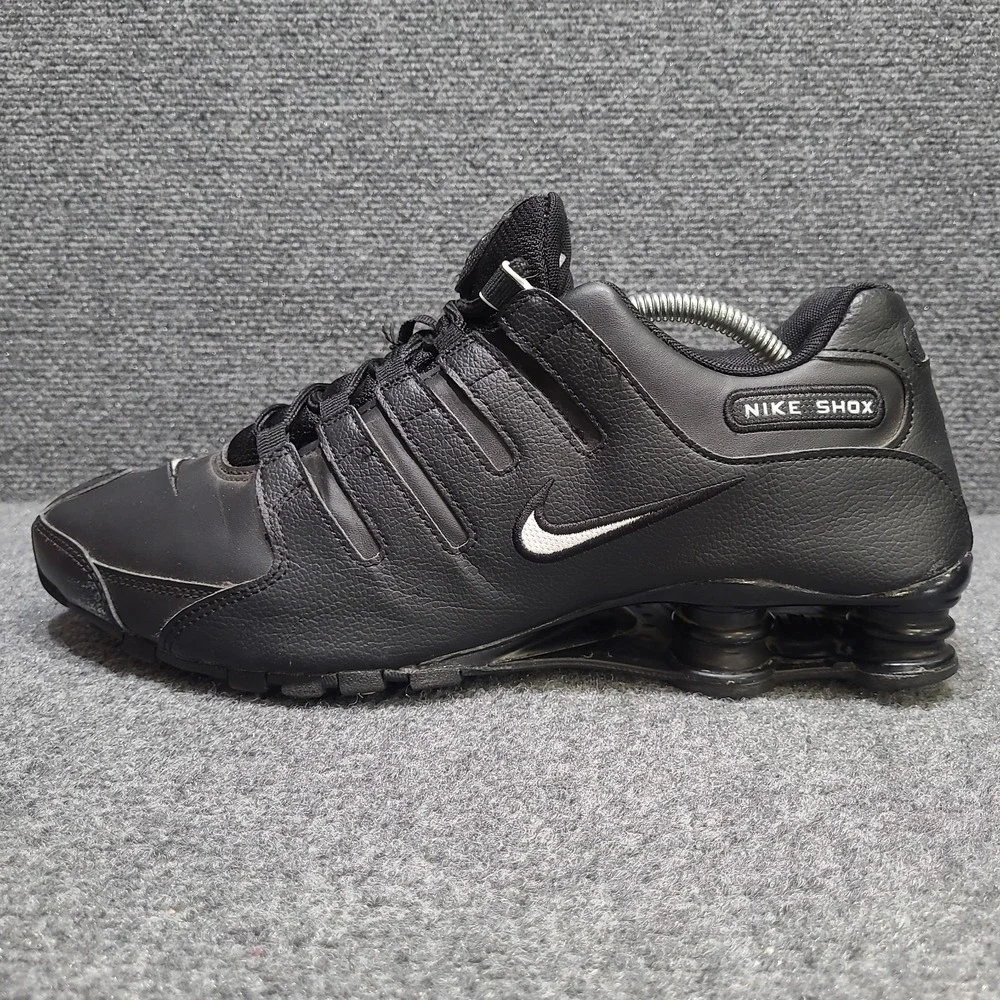 Nike Shox NZ Mens Size 11.5‎ Shoes Black Leather Athletic Sneakers 501524-091